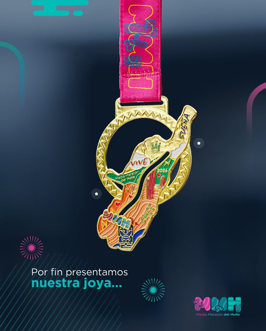 Medalla de finalista Media Maratón del Huila 2026