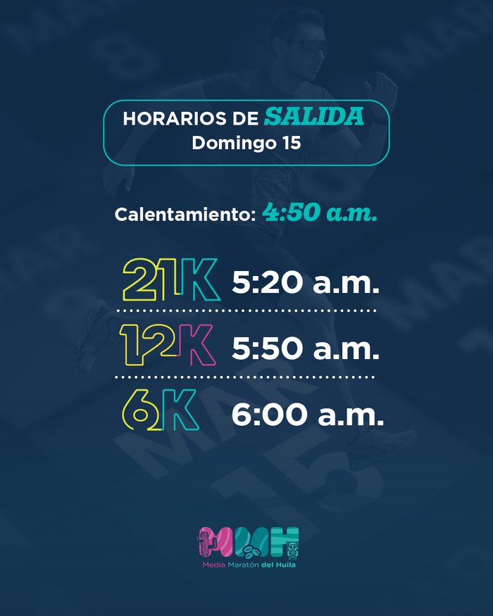 Horarios de salida del domingo 15
